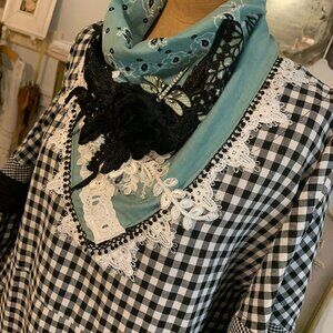 Bandana Scarf Upcycled Western Cottage Core Shabby Chic Plus Size Friendly